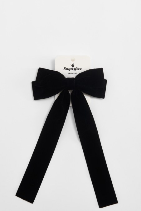 VELOUR BOW HAIR CLIP-25839016-110