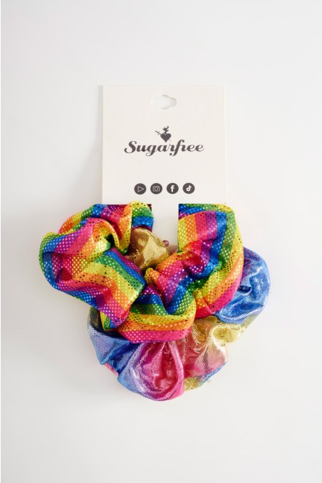 ΣΕΤ 2 ΛΑΣΤΙΧΑΚΙΑ ΜΑΛΛΙΩΝ SCRUNCHIES ΣΕ ΓΥΑΛΙΣΤΕΡΗ ΥΦΗ-25839040-999