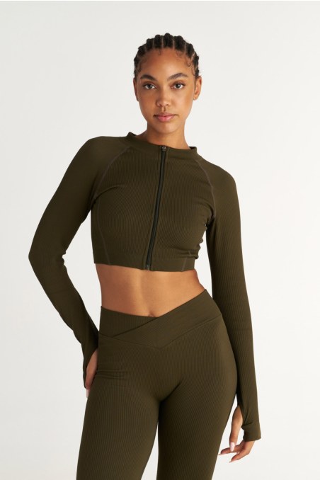 SEAMLESS SPORTS CROPPED JACKET WITH THUMB DETAILS-25863029-521