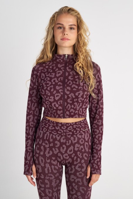 SEAMLESS SPORTS CROPPED JACKET WITH THUMB DETAILS-25863047-855