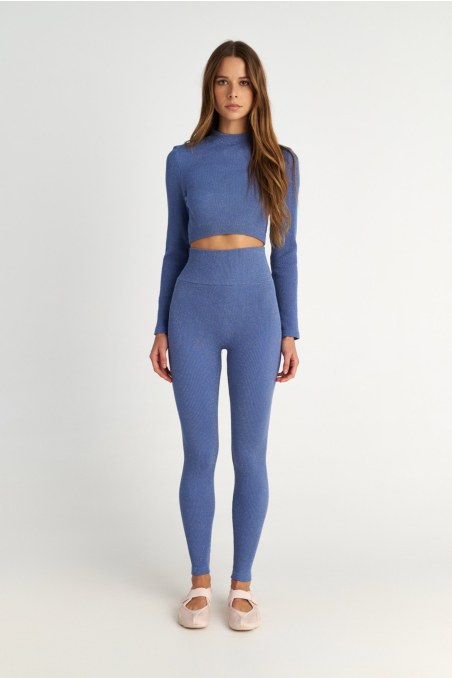 SEAMLESS HIGH-WAISTED SPORTS LEGGINGS WITH GOLD METALLIC THREAD-25865031-438