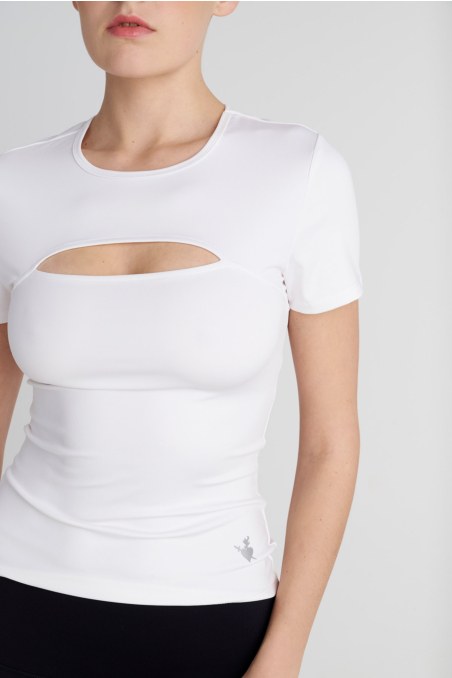 SHORT-SLEEVED SPORTS TOP WITH FRONT CUT-OUT DETAIL-25868032-103