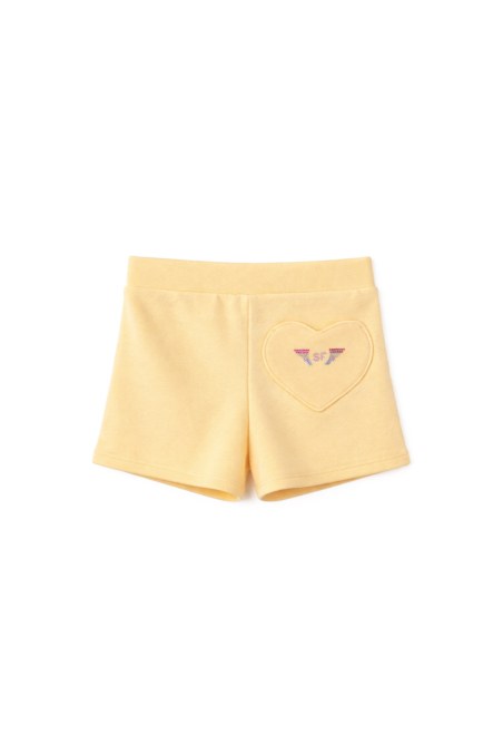 COTTON SHORTS FOR GIRLS WITH PATCH BACK POCKET-26610052-600