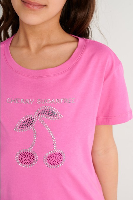 EMBELLISHED COTTON T-SHIRT FOR GIRLS-26612025-857