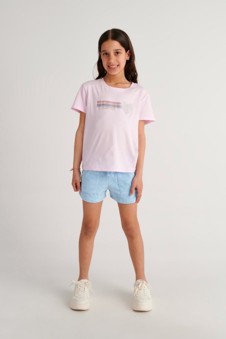 EMBELLISHED COTTON T-SHIRT FOR GIRLS-26612026-711
