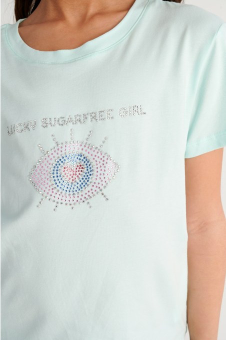EMBELLISHED COTTON T-SHIRT FOR GIRLS-26612027-516