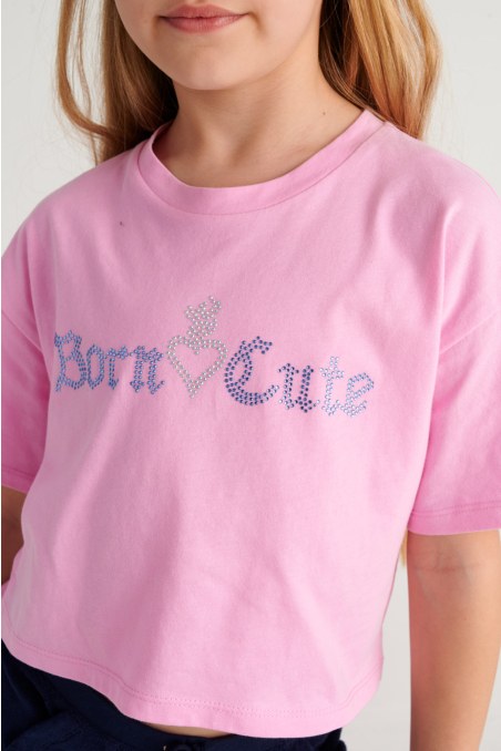 EMBELLISHED COTTON T-SHIRT FOR GIRLS-26612042-876