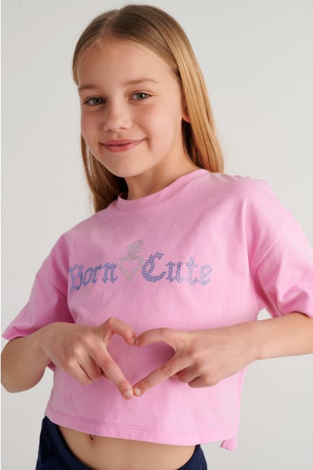 EMBELLISHED COTTON T-SHIRT FOR GIRLS-26612042-876
