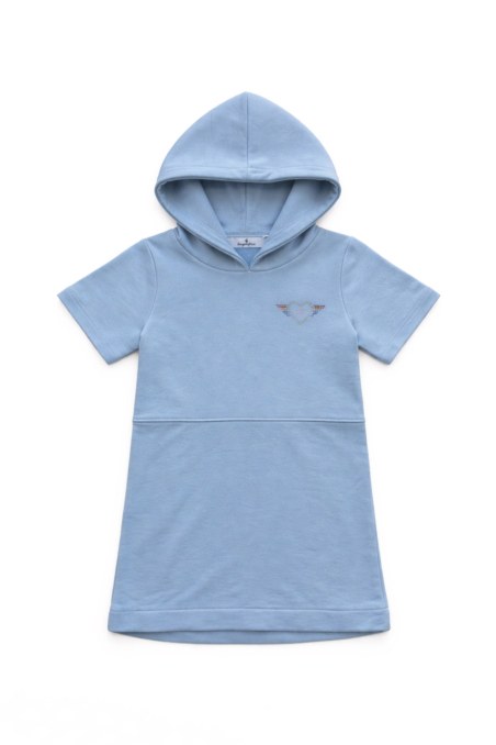 COTTON HOODED MINI DRESS FOR GIRLS-26614017-309