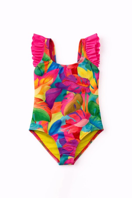 MULTICOLOR PRINTED ONEPIECE SWIMSUIT FOR GIRLS-26615002-999