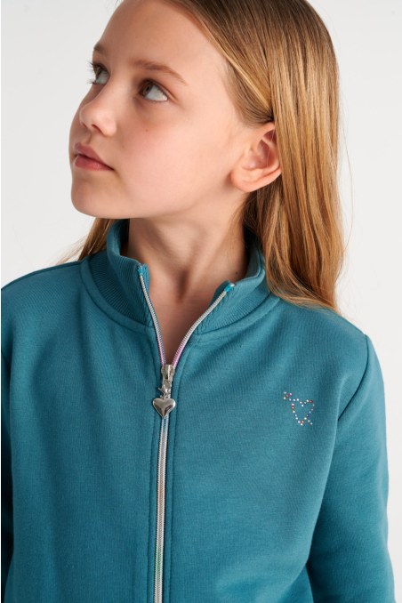 COTTON JACKET/SKIRT SET FOR GIRLS WITH RAINBOW ZIPPER-26618023-414