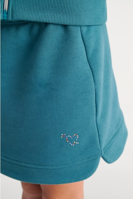 COTTON JACKET/SKIRT SET FOR GIRLS WITH RAINBOW ZIPPER-26618023-414