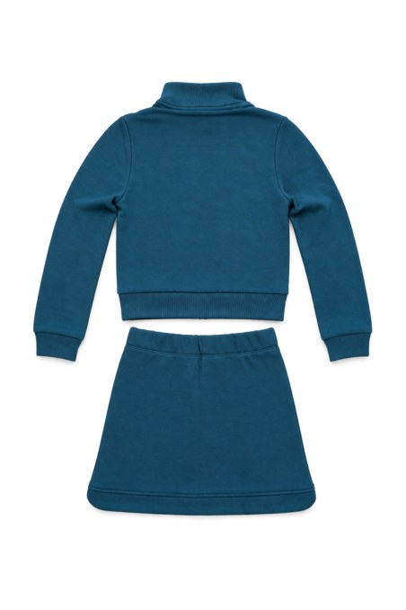 COTTON JACKET/SKIRT SET FOR GIRLS WITH RAINBOW ZIPPER-26618023-414