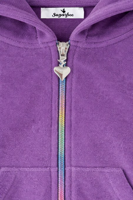 STRASS EMBELLISHED TERRY TRACK SET FOR GIRLS WITH RAINBOW ZIPPER-26618032-805