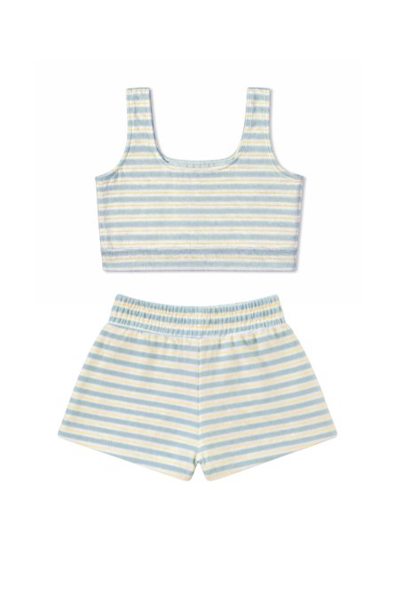 STRIPED TERRY SET TOP/SHORTS FOR GIRLS-26618036-987