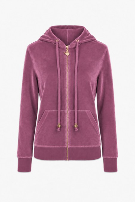 HOODED FASHION VELOUR JACKET FOR TEENS-26633000-910