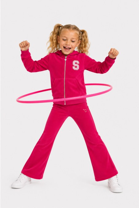COLORFUL STRASS EMBELLISHED COTTON TRACK SET FOR GIRLS WITH RAINBOW ZIPPER-26638040-714