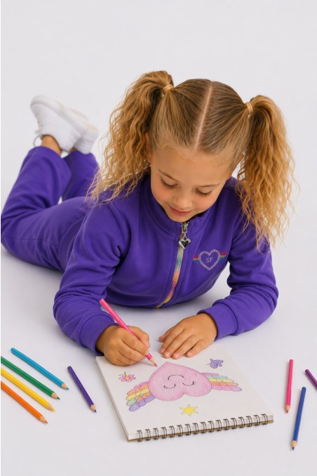 STRASS EMBELLISHED SOFT LIGHT TOUCH TRACK SET FOR GIRLS WITH RAINBOW ZIPPER-26638051-812