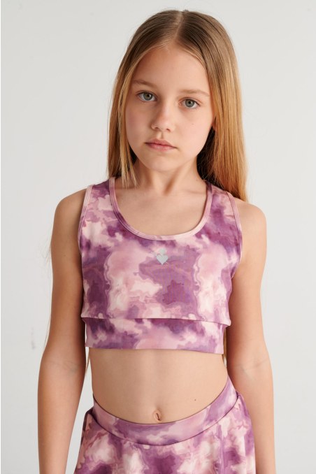 ΠΑΙΔΙΚΟ TIE-DYE ΑΜΑΝΙΚΟ ΚΟΝΤΟ ΤΟΠ / ΜΠΟΥΣΤΑΚΙ ΓΥΜΝΑΣΤΙΚΗΣ-26648002-999
