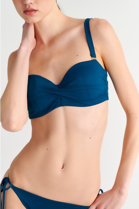 RECYCLED TWIST BANDEAU SWIMWEAR BIKINI TOP IN CUP D-26801007D-414