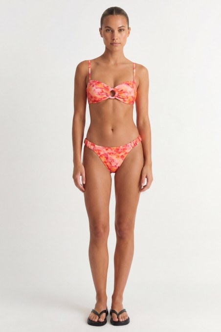 PRINTED UNDERWIRE STRAPLESS SWIMWEAR BIKINI TOP-26801022-950