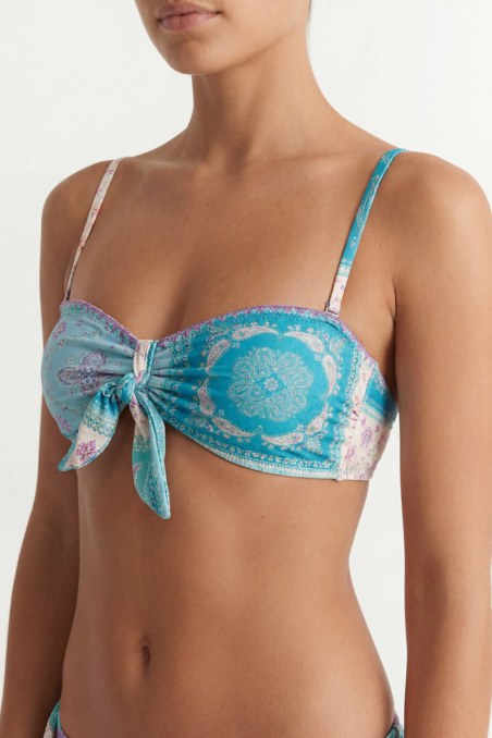 PRINTED STRAPLESS PUSH-UP SWIMWEAR BIKINI TOP-26801040-944