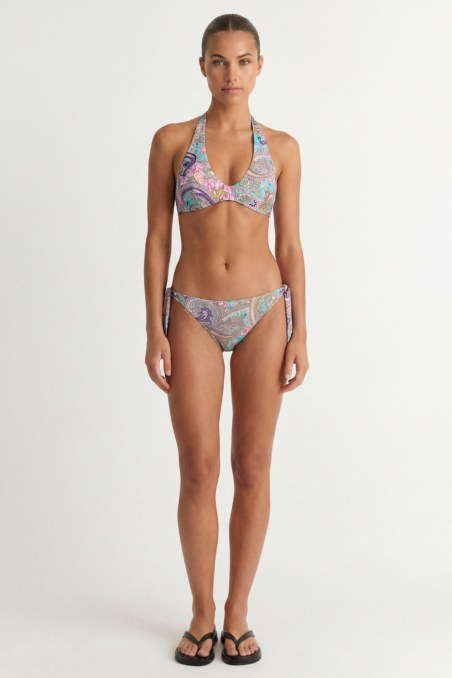 MULTICOLOR PRINTED TRIANGLE BIKINI TOP IN CUP D-26801041D-937