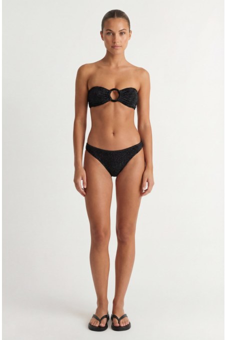 STRAPLESS SWIMWEAR BIKINI TOP WITH METALLIC THREAD-26801048-865