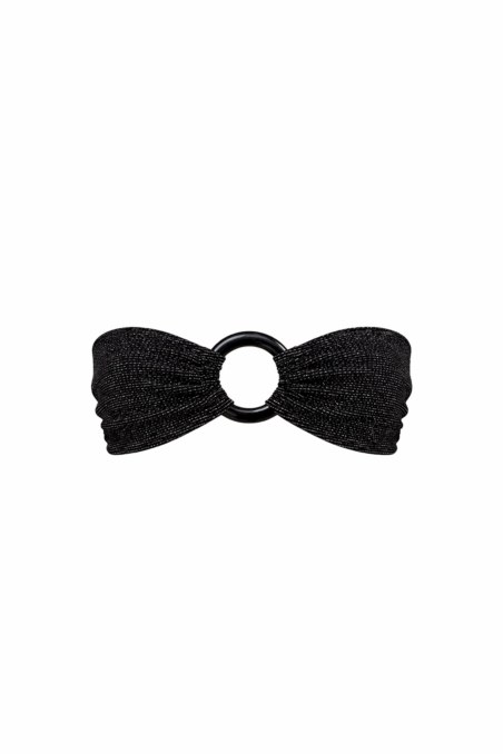 STRAPLESS SWIMWEAR BIKINI TOP WITH METALLIC THREAD-26801048-865
