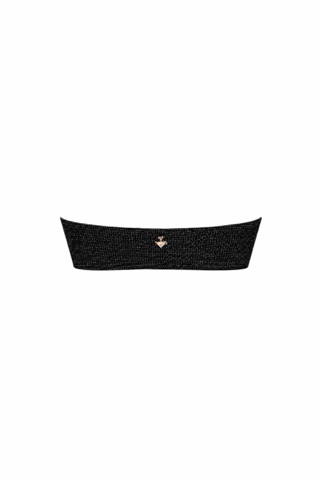 STRAPLESS SWIMWEAR BIKINI TOP WITH METALLIC THREAD-26801048-865