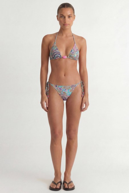 MULTICOLOR PRINTED TRIANGLE SWIMWEAR BIKINI TOP-26801049-937
