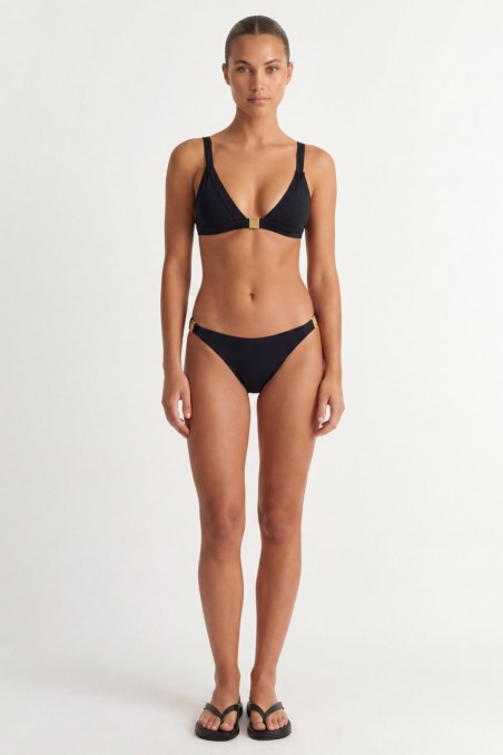 SWIMWEAR TRIANGLE BIKINI TOP WITH METAL ACCESSORY-26801050-110