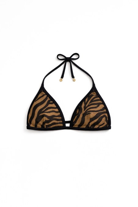 ZEBRA PRINTED TRIANGLE BIKINI TOP-26801052-303