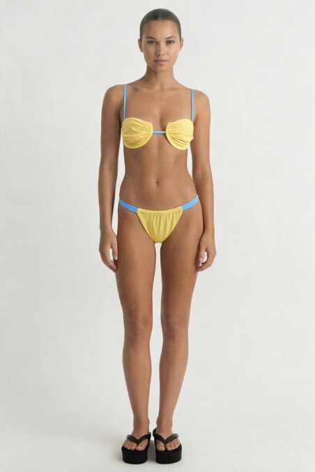 TWO-TONE UNDERWIRE SWIMWEAR BIKINI TOP-26801072-509