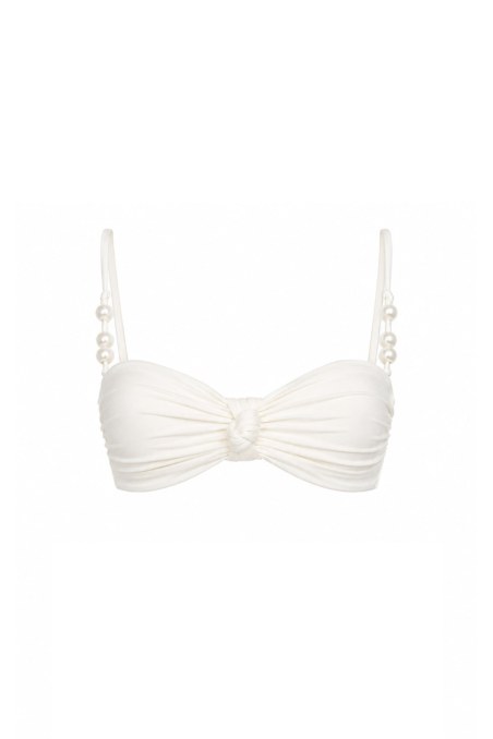 MONOCHROME BIKINI BANDEAU TOP WITH PEARL DETAIL-26801124-100