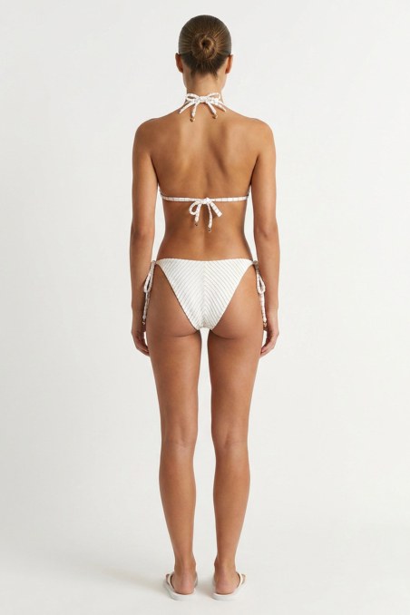 STRIPED TRIANGLE BIKINI TOP WITH GOLD THREAD DETAIL-26801129-102