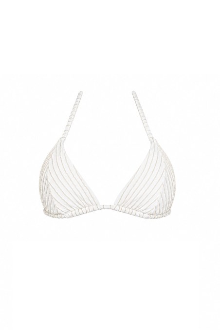 STRIPED TRIANGLE BIKINI TOP WITH GOLD THREAD DETAIL-26801129-102