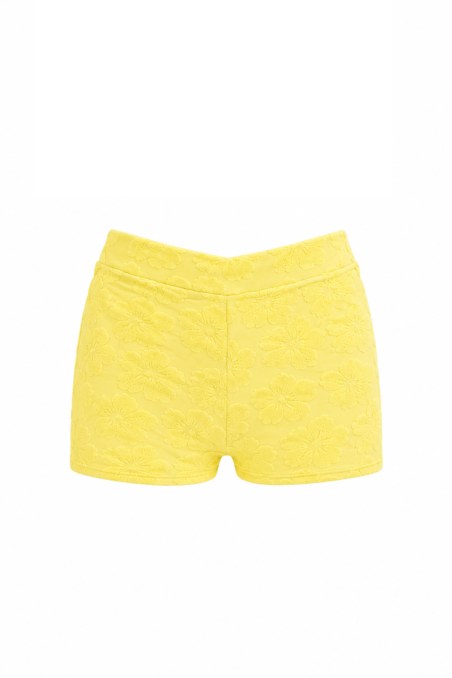 HIGH WAISTED TEXTURED SHORTS BIKINI BOTTOM-26802031-602