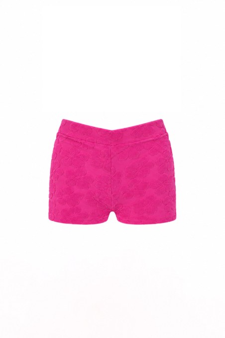 HIGH WAISTED TEXTURED SHORTS BIKINI BOTTOM-26802031-717