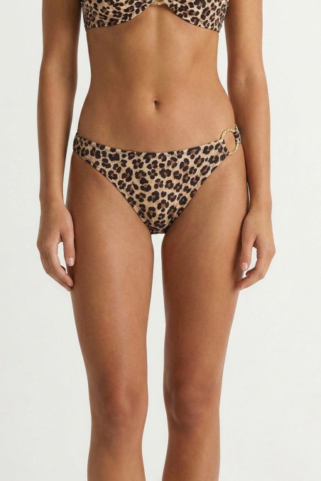 LEOPARD PRINTED BIKINI BOTTOM WITH METAL ACCESSORY-26802101-311
