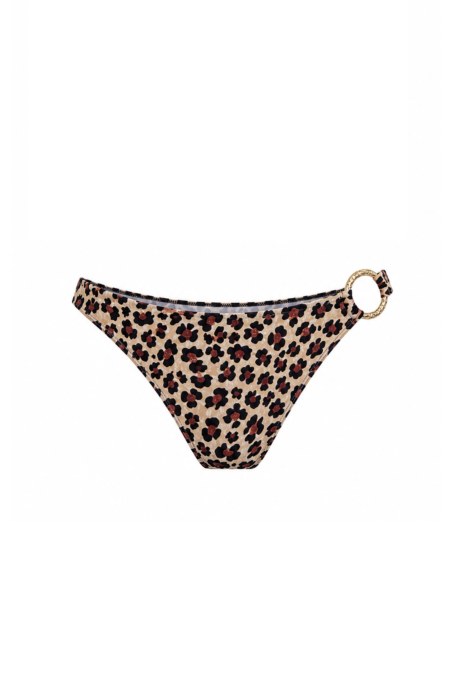 LEOPARD PRINTED BIKINI BOTTOM WITH METAL ACCESSORY-26802101-311