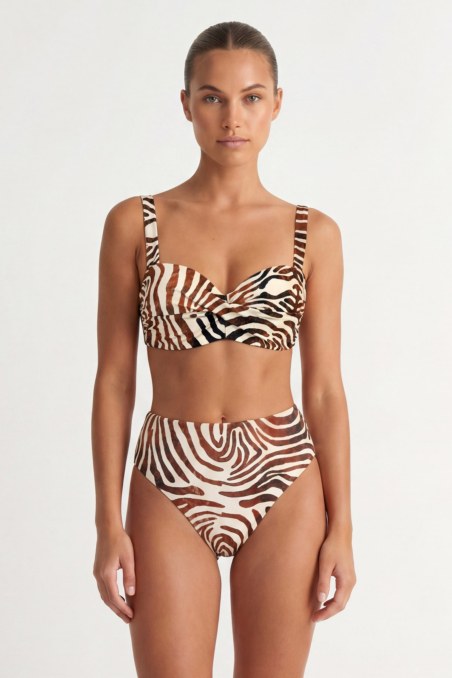 HIGH WAIST ZEBRA PRINTED SWIMWEAR BIKINI BOTTOM-26802104-310