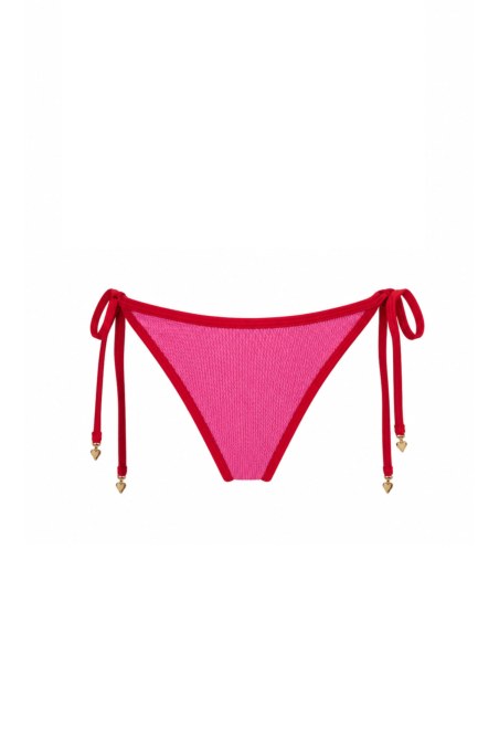 TWO-TONE CRINKLED SWIMWEAR TIE-SIDE BIKINI SLIP-26802137-629