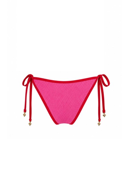 TWO-TONE CRINKLED SWIMWEAR TIE-SIDE BIKINI SLIP-26802137-629