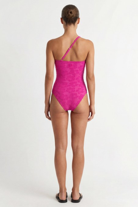 TEXTURED ONE SHOULDER ONEPIECE SWIMSUIT-26804030-717