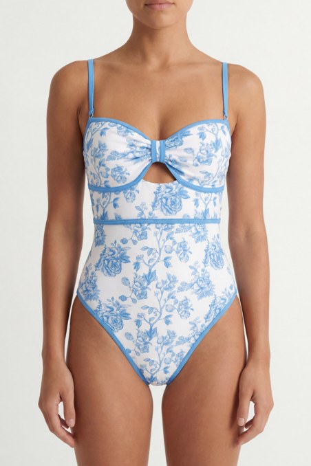 FLORAL PRINTED ONEPIECE SWIMSUIT WITH CUT-OUT DETAIL-26804075-420