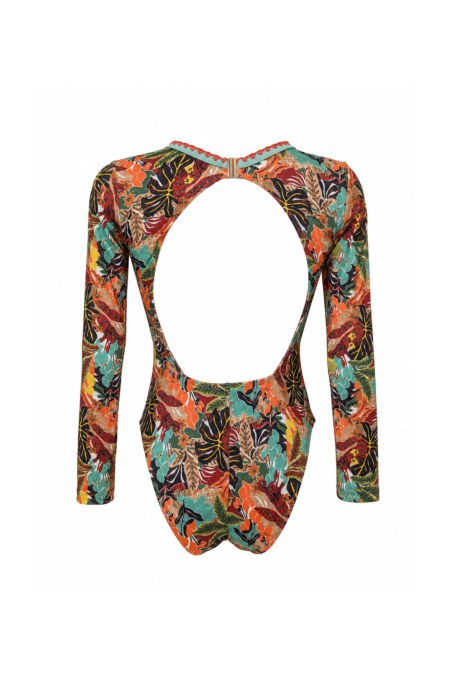 FLORAL PRINTED LONG-SLEEVED ONEPIECE SWIMSUIT-26804115-847