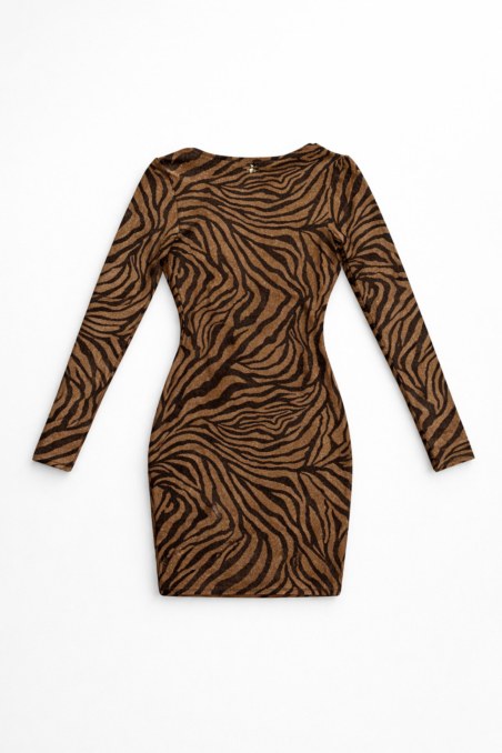 LONG SLEEVED SEMI-SHEER MINI DRESS/KAFTAN-26805051-303