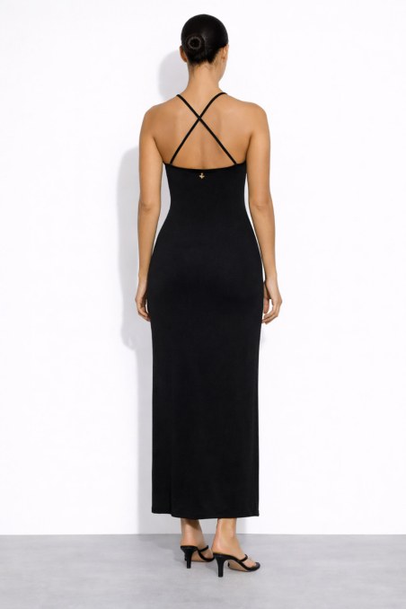 MAXI DRESS WITH STRAPPY CROSSED BACK-26805105-110