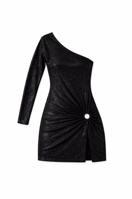 ONE SHOULDER MINI DRESS WITH SIDE CUT-OUT DETAIL-26805121-110